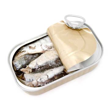 Nutritions Sardines, in oil, canned per 100 grams.